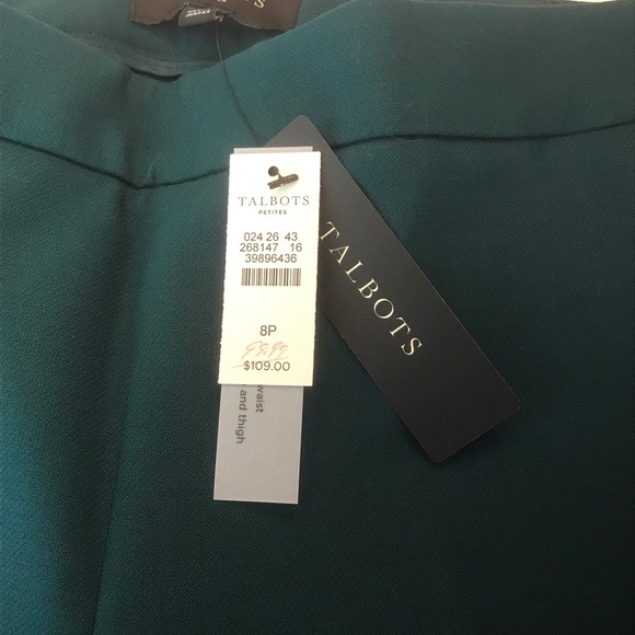NWT Talbots Pine Green Wool Blend Dress Pants - Picture 5 of 6
